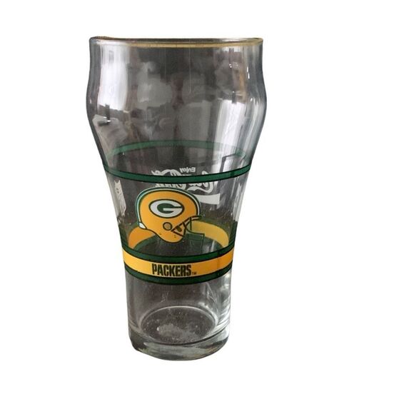 Vintage Coca-Cola Coke Green Bay Packers NFL Glass Football Licensed Regional - Picture 1 of 12